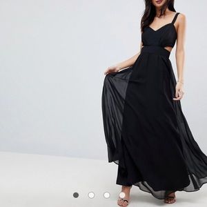 NWT Evening Maxi Dress with Side Cut Outs